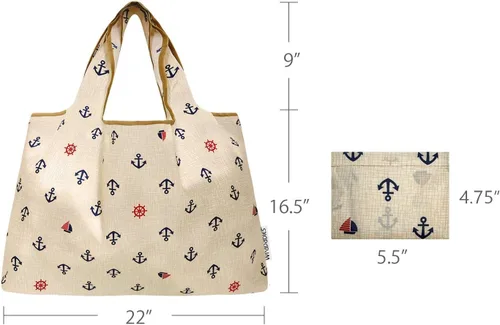 Vista 2 de allydrew Bolsas de comestibles reutilizables de nailon plegables grandes