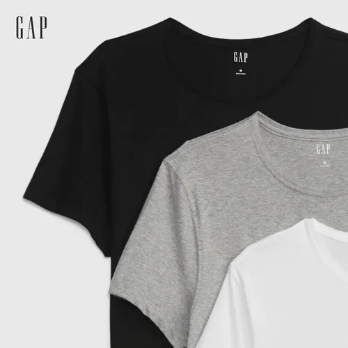 Vista 3 de GAP Paquete de 3 camisetas clásicas de algodón para hombre