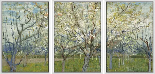 Vista 109 de wall26 Lienzo enmarcado para pared, juego de arte con flores de almendra de Vincent Van Gogh, naturaleza, ilustraciones de área silvestre, bellas