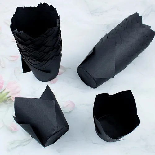 Vista 6 de 150 piezas de forros para magdalenas y cupcakes con tulipán, tazas de papel para hornear, envoltorios para cupcakes a prueba de grasa