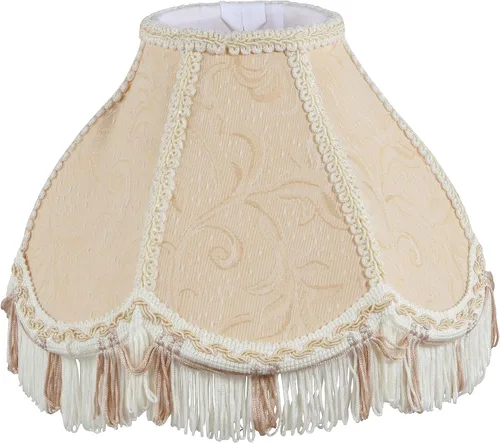 Vista 13 de Aspen Creative 55001 - Pantalla de lámpara de cúpula festoneada cosida a mano con flecos UNO en Biscotti Beige, 4 pulgadas superior x 10 pulgadas