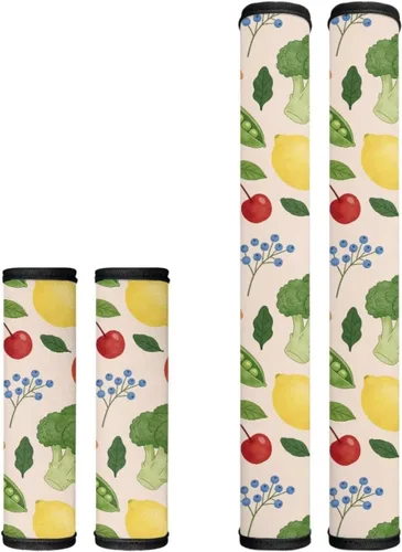 Vista 38 de Juego de 4 fundas protectoras de repuesto para manija de puerta de refrigerador con temática de té de la tarde para microondas, horno, refrigerador