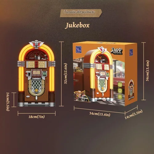 Vista 7 de PANTASY Kit de construcción retro Jukebox para adultos y adolescentes