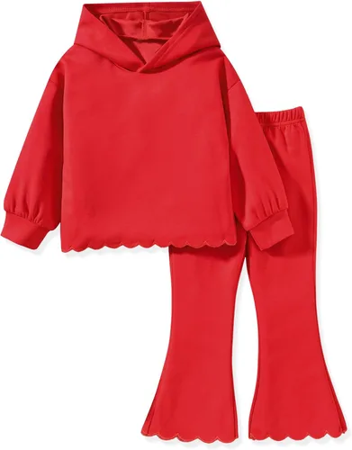 Vista 9 de Aalizzwell Conjunto de sudadera para niña pequeña 2-5T Rosa
