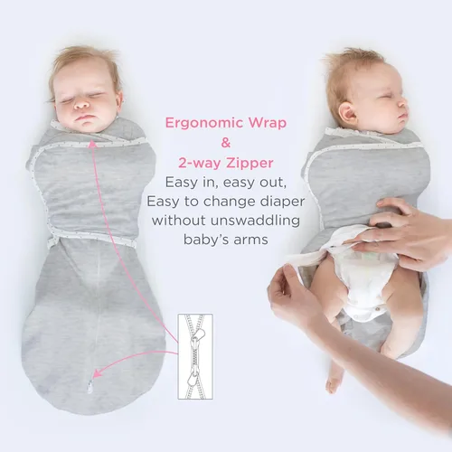 Vista 4 de SwaddleDesigns Saco Envolvente Omni de 6 Vías con Brazos Arriba para Recién Nacido, Más Opciones para Calmar el Reflejo de Sobresalto, Mejora
