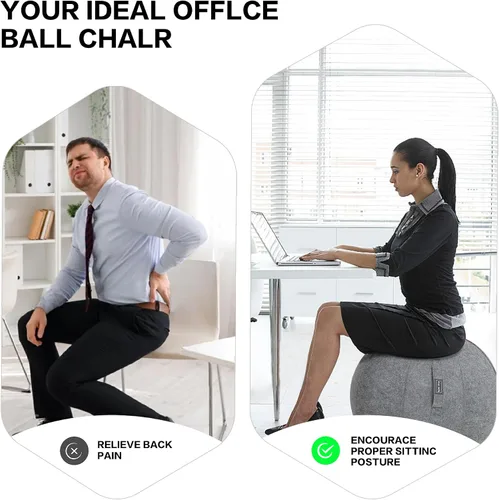 Vista 6 de ANC POP Pelota de yoga, silla antideslizante de estabilidad, pelota de gimnasio grande de 25 pulgadas para fitness, equilibrio y entrenamiento