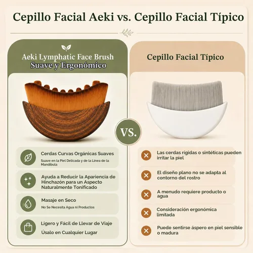 Vista 10 de Aeki Cepillo facial de contorno linfático, cepillo de drenaje linfático 1