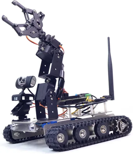 Vista 3 de Kit de coche robot inteligente programable con brazo 4-DOF para Arduino 2560-GFS-ARM