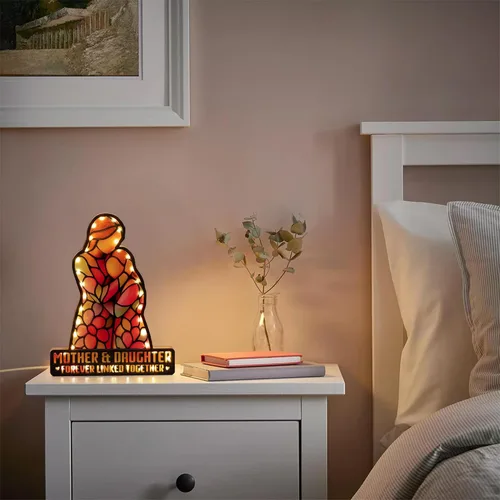 Vista 7 de Regalo para hija de mamá, regalos de cumpleaños para hija, regalo de Navidad para madre e hija, día de la madre, graduación decorativa con luz LED