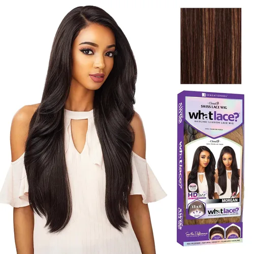 Vista 12 de Sensationnel Cloud9 Swiss Lace WHATLACE? Personalizable Peluca de encaje de 13 x 6 – MORGAN (1B [Negro])