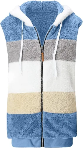 Vista 2 de Chaleco de bolsillo sin mangas para mujer, color sólido, estilo casual, simple, cómodo, abrigo con cremallera completa, chaquetas occidentales