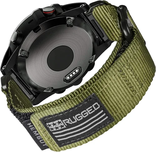 Vista 10 de Compatible con la Correa de Reloj Garmin, Correa Deportiva de Nylon Super Resistente con Diseño de Bucle Tejido, Banda de Reemplazo Dura