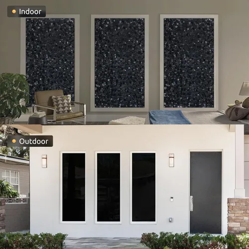 Vista 8 de rabbitgoo Película opaca total para ventana, película de privacidad con bloqueo de luz solar, cubierta de vidrio negro para oscurecer la habitación
