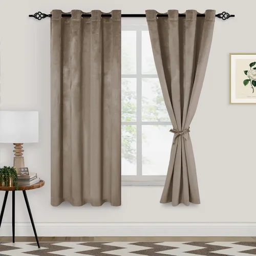Vista 57 de XWZO Cortinas de terciopelo azul de 63 pulgadas de largo, elegantes cortinas de lujo suaves para sala de estar, aislamiento térmico, oscurecimiento