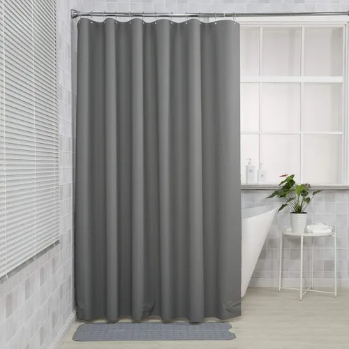 Vista 17 de AmazerBath Cortina de ducha larga de 36 x 84 pulgadas, cortina de ducha transparente de PEVA grueso resistente, cortina estrecha con 2 piedras