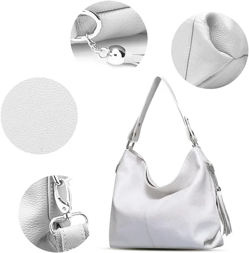Vista 77 de Moda suave cuero genuino borla mujer bolso señoras hombro mensajero hobo bolso