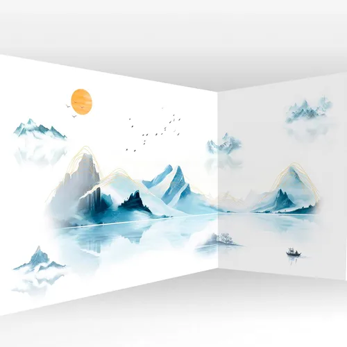 Vista 43 de artgeist Mural de Pared Despegar y Pegar Arquitectura 212x98 pulgadas - Papel Tapiz Autoadhesivo XXL de Esquina Removible Pegatina Grande Lámina