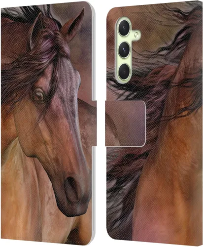Vista 357 de Head Case Designs Officially Licensed Laurie Prindle A Morgan Christmas Western Stallion Leather Wallet Case Compatible with Samsung Galaxy A07 4G