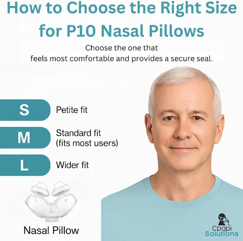 Vista 3 de Repuesto CPAP para almohada nasal AirFit P10 mediana y grande diseñada para almohada nasal CPAP, sellado suave y seguro para reducir los puntos