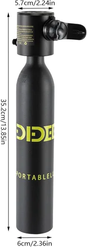 Vista 2 de Mini tanque de buceo conjunto de buceo, equipo de buceo inflable de 0.5L, tanque de oxígeno para respiración subacuática, constante con válvula