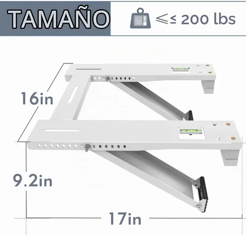 Vista 2 de Flamorrow Soporte de aire acondicionado de ventana, soporte de aire acondicionado resistente con 2 brazos, soporte universal de CA para ventana