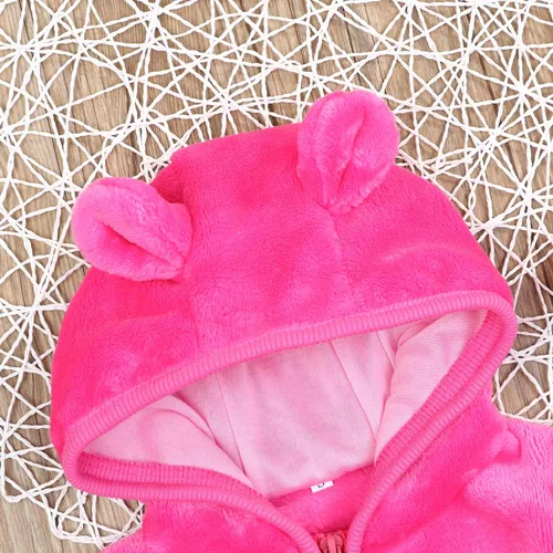 Vista 5 de Noubeau Gorro de forro polar con capucha y cremallera para bebés, niños y niñas, abrigo cálido para otoño e invierno