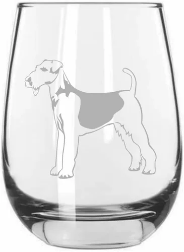 Vista 321 de Shar Pei (chino) - Vaso de vino sin tallo grabado para perro, 15.25 onzas