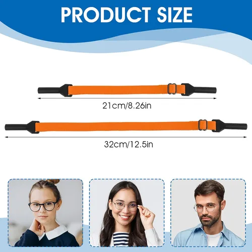 Vista 2 de Amabro Adjustable Glasses Straps, 4 PCS Universal Eyewear Retainer Lanyards No Tail for Men, Women, Kids