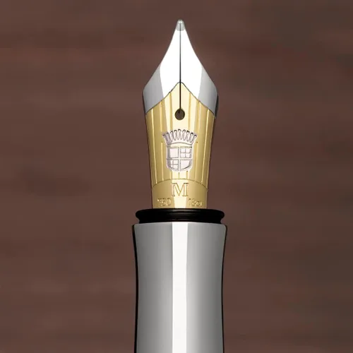 Vista 5 de Graf von Faber-Castell Pluma estilográfica clásica Anello Grenadilla, punta mediana (M) (FC145800)