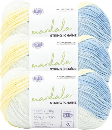 Vista 13 de Lion Brand Yarn Hilo Mandala String, Hilo Fingering para Tejer y Crochet, Acoustic, 1 Paquete