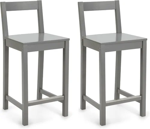Vista 10 de Amazon Basics Taburete de bar de madera con respaldo 24", negro, 1 unidad