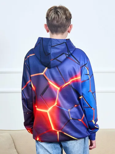 Vista 5 de UNICOMIDEA - Sudadera unisex para niños con estampado 3D, sudadera con bolsillo para 3-15 años