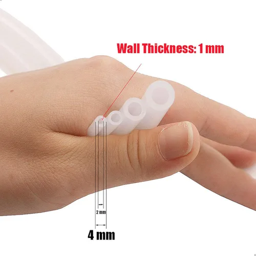 Vista 2 de Tubo de Silicona 3/32"(2mm) DI x 5/32"(4mm) DE Transparente Flexible Tubo de Goma de Silicona Agua Aire Manguera Tubo Transparente