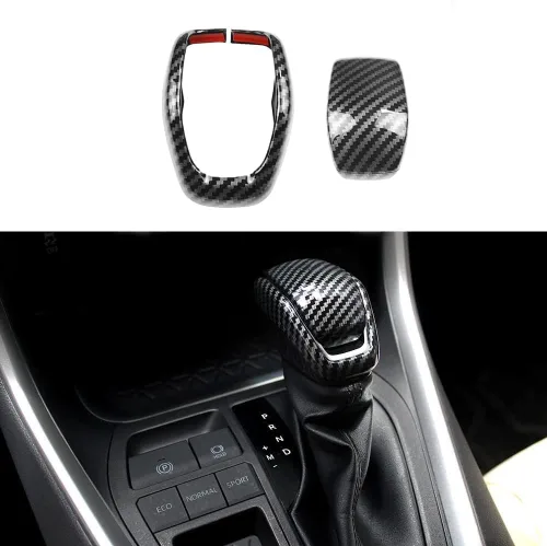 Vista 9 de para RAV4 Accesorios Cubierta Decorativa de Consola de Carbono Fibra Compatible con Toyota RAV4 2023 2022 2019 2020 2021 Panel de Consola
