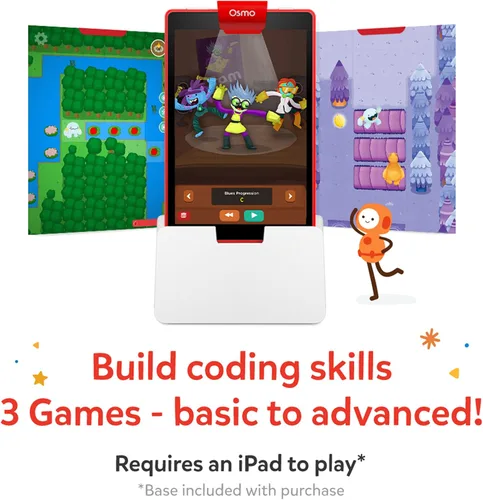 Vista 2 de Osmo - Kit de iniciación de codificación más agencia de detectives para tableta Fire - 3 juegos educativos de aprendizaje - Edades 5-12 - Aprende a