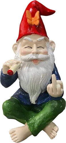 Vista 8 de Estatua divertida de gnomos de jardín para exteriores, decoración de resina de las 5 en punto, resistente a la intemperie, regalo de humor
