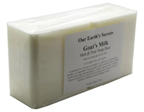 Vista 4 de Our Earth's Secrets jabón base con leche de cabra para derretir y verter, 2 lb