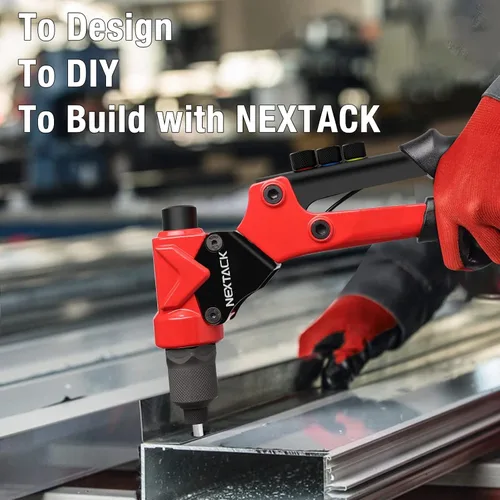 Vista 9 de NEXTACK Herramienta de tuerca de remache y pistola de remache pop para remachar espacio apretado con una sola mano