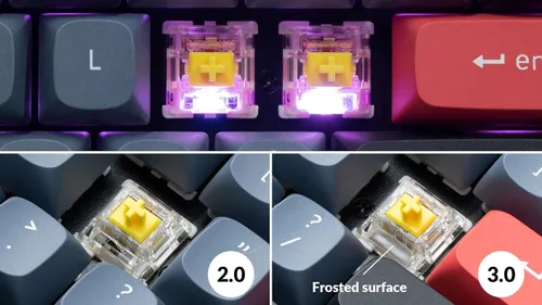 Vista 2 de Glacier G Pro versión 3.0 pre-lubricado 5 pines (105 piezas) juego para teclado mecánico con tapas de tecla/interruptores gratis extractor incluido
