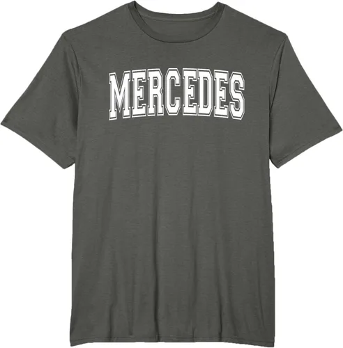 Vista 5 de MERCEDES TX TEXAS USA - Camiseta deportiva vintage estilo Varsity, Negro, S