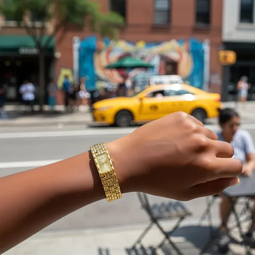 Vista 5 de Relojes de oro para mujer pequeño reloj de pulsera delicado para mujer con esfera rectangular delgada, correa de acero inoxidable, pulsera analógica