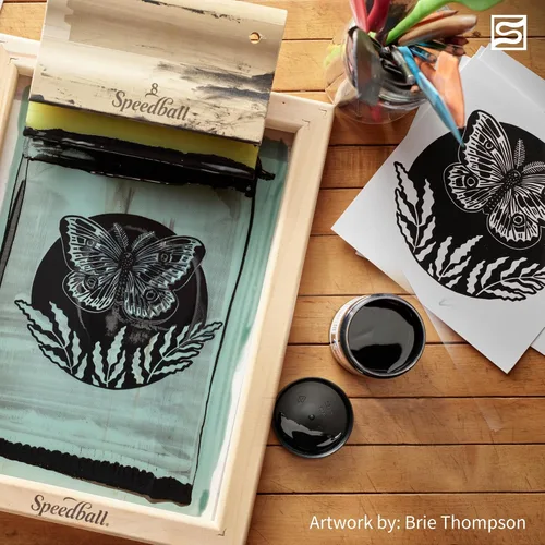 Vista 7 de Speedball Tinta acrílica para serigrafía, 8 oz, negra para impresiones en papel, fabricada en EE. UU