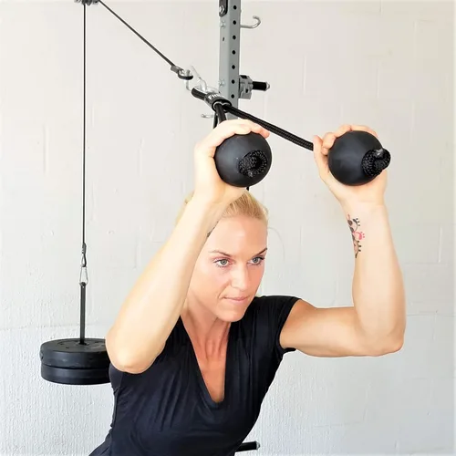 Vista 5 de FitBar Cuerda de extensión de tríceps, Cuerda de tríceps, Accesorio de polea de cable, Cuerda de presión de tríceps, Accesorio de máquina de cable