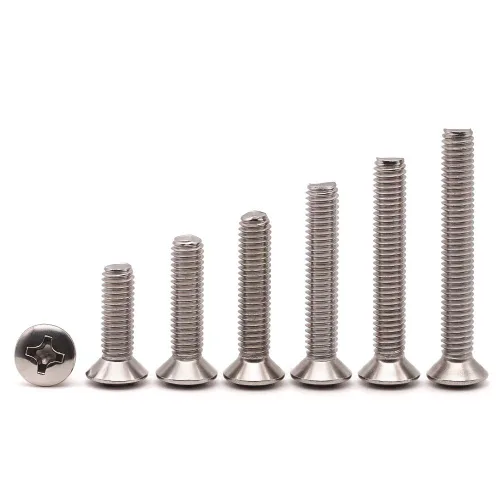 Vista 6 de Tornillos de máquina Phillips de cabeza ovalada de 1/4-20 x 1 (30 unidades), acero inoxidable 304 18-8, tornillos de cabeza avellanada elevados