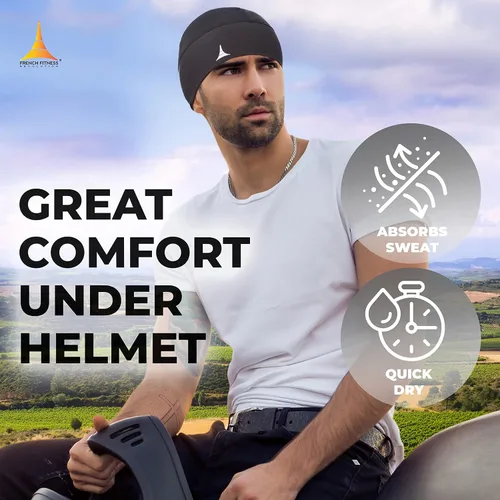 Vista 2 de Forro para casco, gorro para el cráneo que disipa el sudor Disipa la humedad con máximo rendimiento. Gorro que cabe debajo del casco