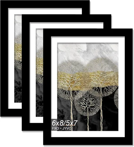 Vista 72 de Fxojyvo Marco de Fotos de 4x6, Muestra Foto de 3.5x5 con Paspartú o 4 x 6 Sin Paspartú, Liviano y de Alta Transparencia Marco de 4 por 6 para Pared