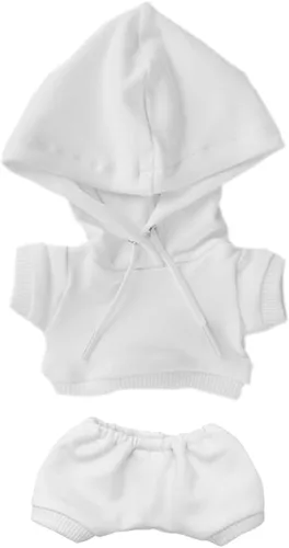 Vista 10 de niannyyhouse Ropa deportiva de felpa de 7.9 in, ropa deportiva elástica y sólida, con capucha, pantalones, juguete de peluche suave, accesorios