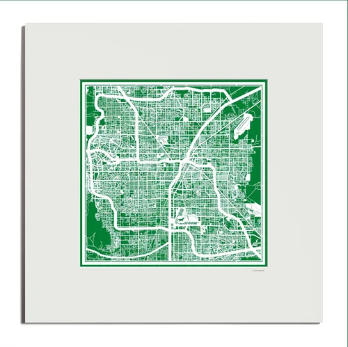 Vista 96 de O3 Design Studio San Diego, CA Paper Cut Map Matted Grey 20x20 in Paper Art