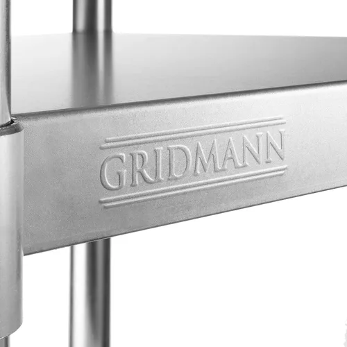 Vista 6 de Gridmann Mesa de cocina comercial para trabajo y preparación de alimentos de acero inoxidable, con protector contra salpicaduras de 30 pulgadas x 24