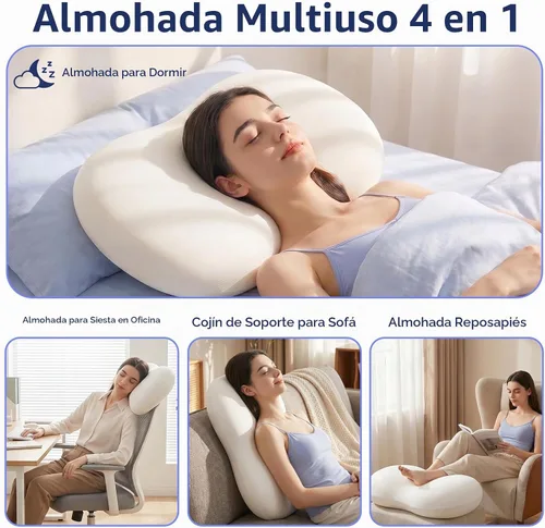 Vista 8 de AIRSKY Almohadas refrescantes de espuma viscoelástica, almohadas de alivio Almohada cervical ergonómica para dormir de lado y espalda, almohada